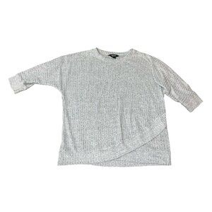 Women's XS Simply Vera Vera Wang Three Quarter Sleeve Petal Hem Top Heather Gray
